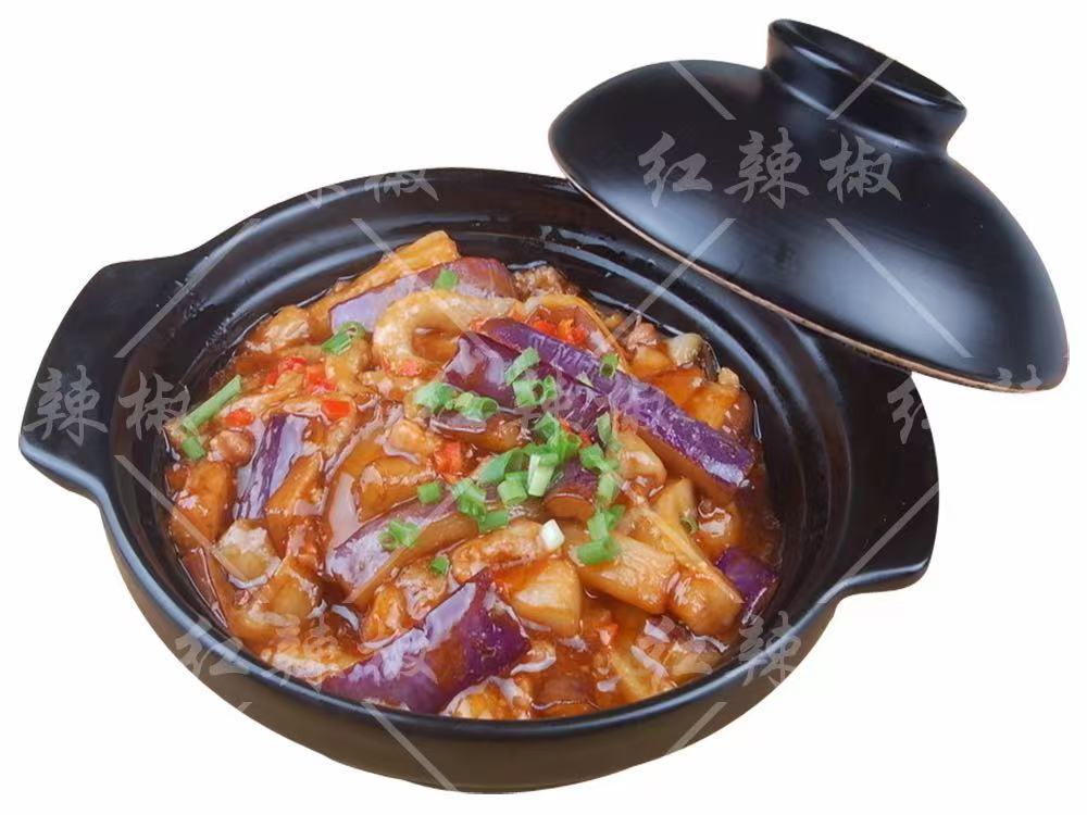 Fish-flavored eggplant in clay pot